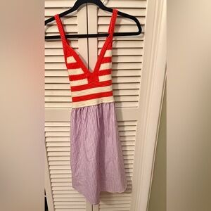 Kule Esme dress, poppy and cream, size small